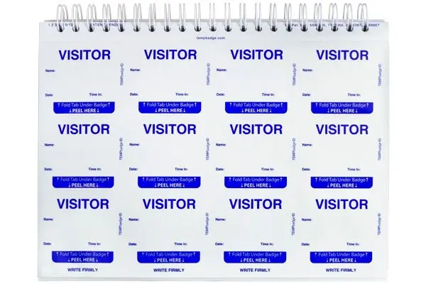 TEMPbadge expiring visitor badge log book