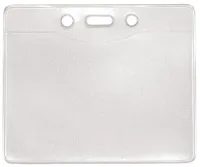 Clear Vinyl Badge Holder with Slot and Chain Holes