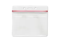 Clear Vinyl Horizontal/Vertical Badge Holder with Resealable Top