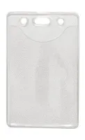 Economical Clear Vinyl Vertical Badge Holder with Slot and Chain Holes, 2.3