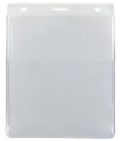 Vinyl Vertical Credential Wallet with Slot and Chain Holes