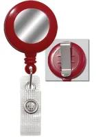 Badge Reel with Silver Sticker, Reinforced Vinyl Strap & Belt Clip