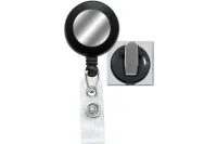 Badge Reel with Silver Sticker, Reinforced Vinyl Strap & Spring Clip