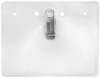 Clear Vinyl Horizontal Badge Holder with Clip