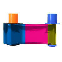 Fargo DTC4000 EZ Full-color ribbon with two resin black panels and clear overlay panel YMCKOK - 200 prints