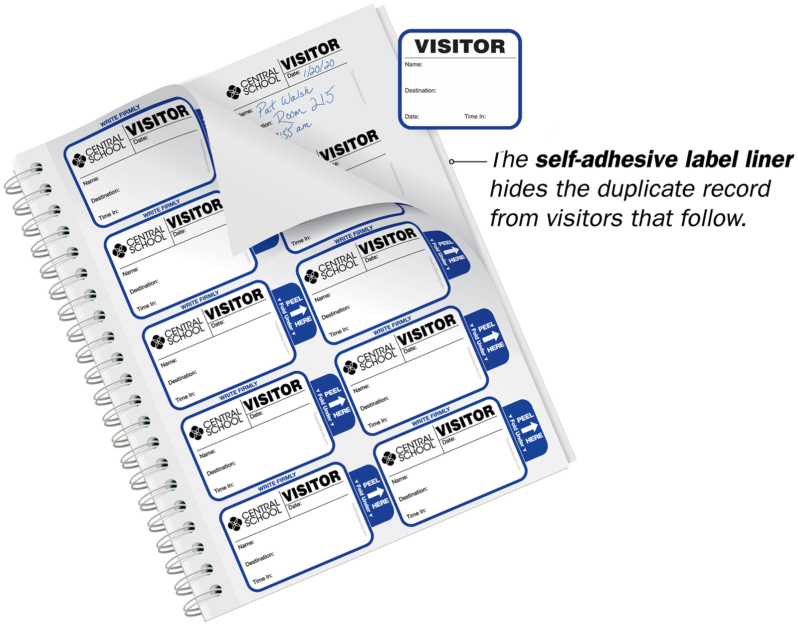 School visitor badge sign-in book