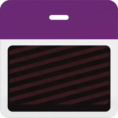 Slotted Expiring Badge Back with Printed Purple Bar